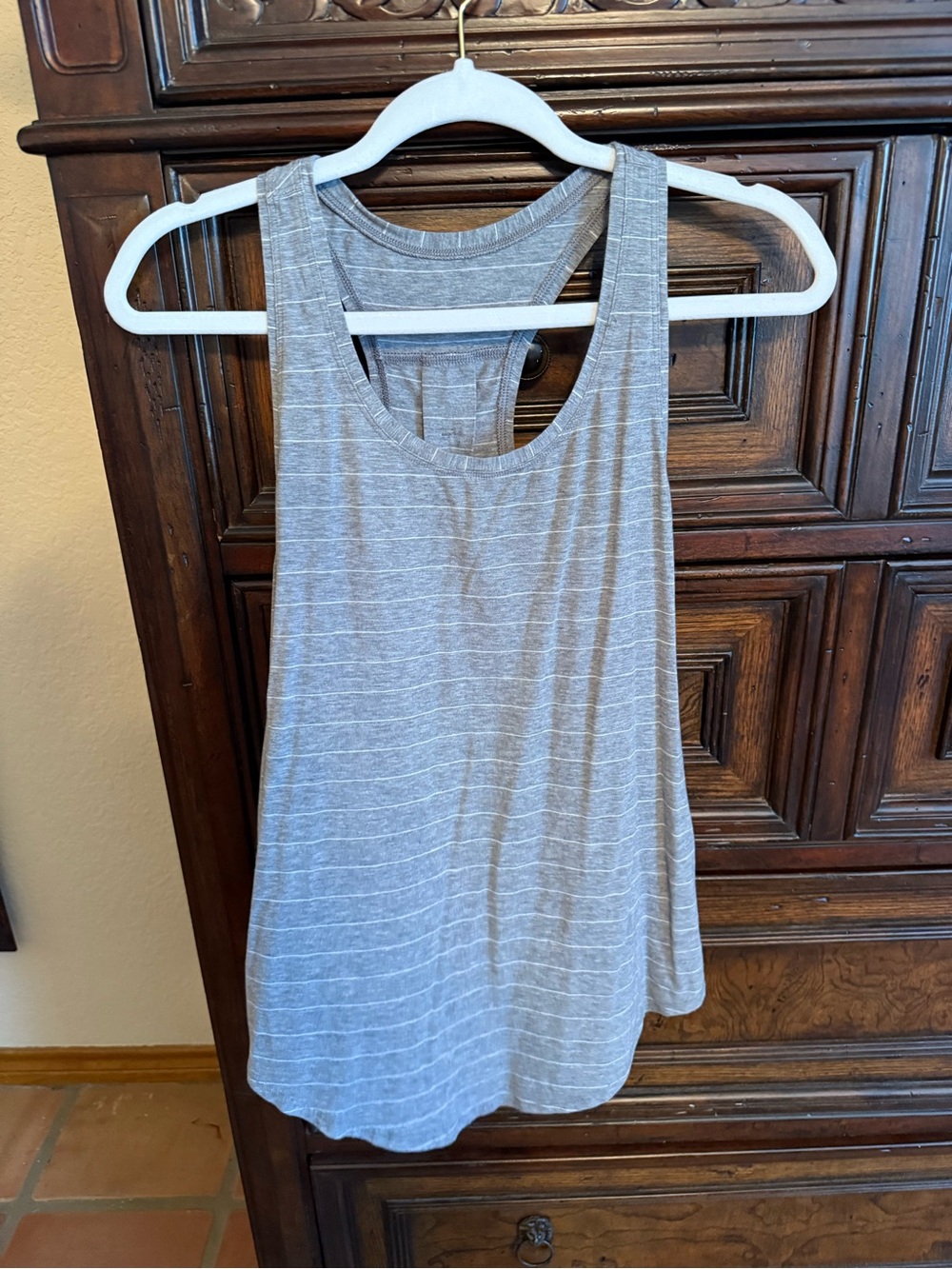 lululemon athletica Gray Striped Racerback Tank